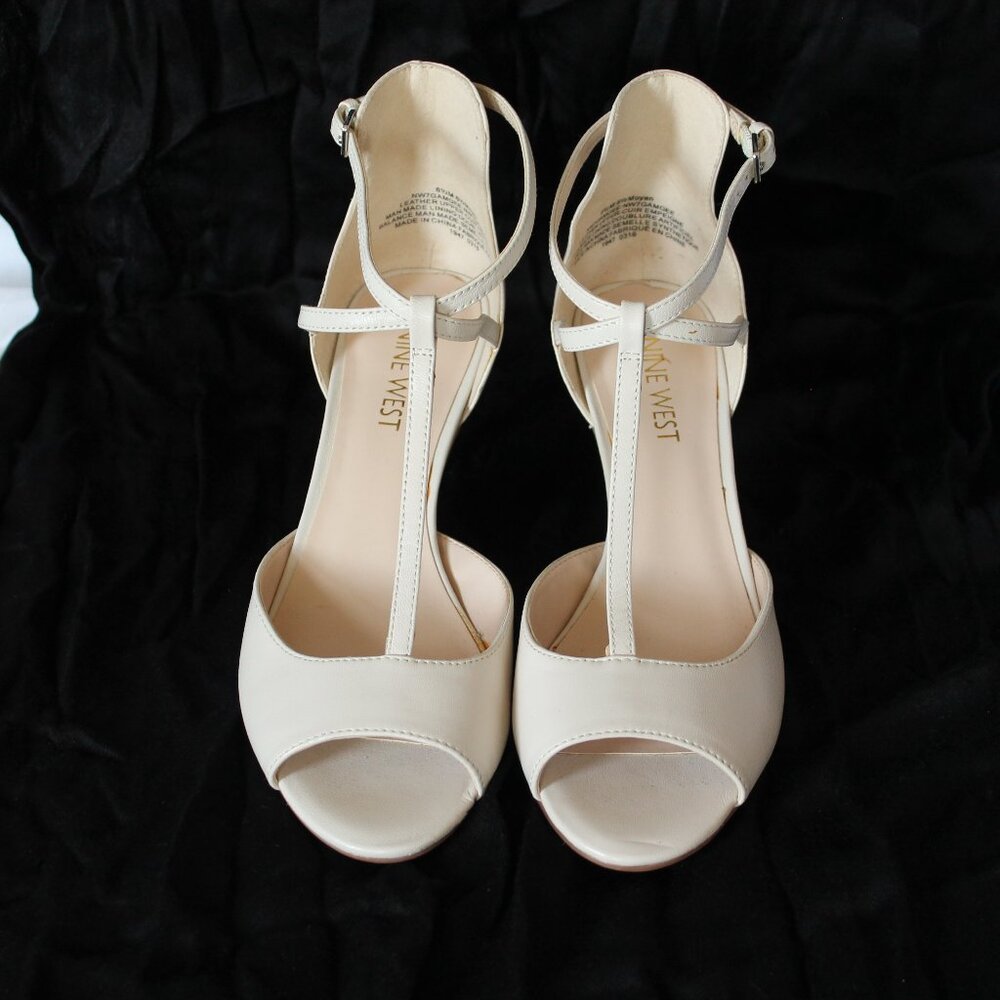 NINE WEST 6.5 cream sandal heel